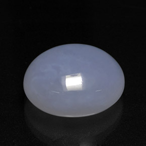 Calcédoine bleue naturelle coupe ovale, 12,71 ct, translucide