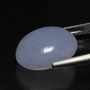 Calcédoine bleue naturelle coupe ovale, 12,71 ct, translucide