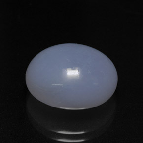 Calcédoine bleue naturelle coupe ovale, 11,41 ct, translucide