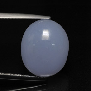 Calcédoine bleue naturelle coupe ovale, 11,41 ct, translucide