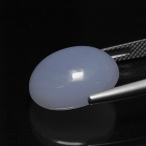 Calcédoine bleue naturelle coupe ovale, 11,41 ct, translucide