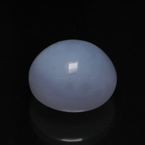 Calcédoine bleue naturelle coupe ovale, 13,49 ct, translucide