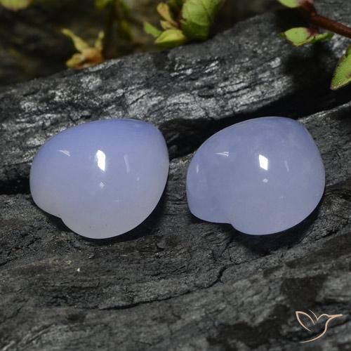 13.27ctw Naturel Violet clair Calcédoine, Cœur, Translucide