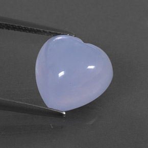 Calcédoine Bleu lavande naturelle Forme de coeur, 4.69 ct, Translucide