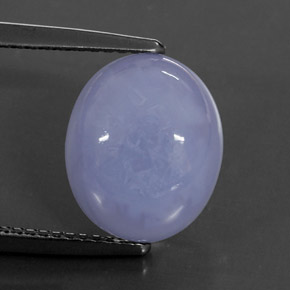 Calcédoine bleue naturelle coupe ovale, 6,03 ct, translucide