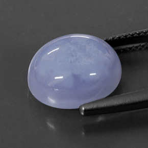 Calcédoine bleue naturelle coupe ovale, 6,03 ct, translucide