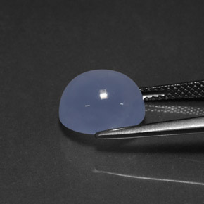 Calcédoine bleue naturelle transparent, 5,09 ct, transparent / translucide