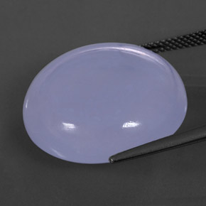 Calcédoine bleue naturelle transparent, 30,37 ct, transparent / translucide