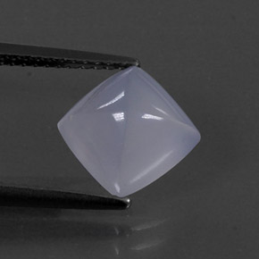 Calcédoine Bleu lavande naturelle Carré, 2.50 ct, Transparent