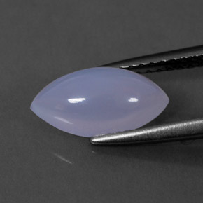 Calcédoine bleue naturelle transparent, 1,66 ct, transparent / translucide