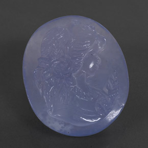 Calcédoine bleue naturelle transparent, 27,59 ct, transparent / translucide