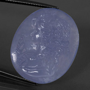 Calcédoine bleue naturelle transparent, 27,59 ct, transparent / translucide