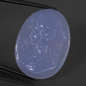 Calcédoine bleue naturelle transparent, 24,86 ct, transparent / translucide