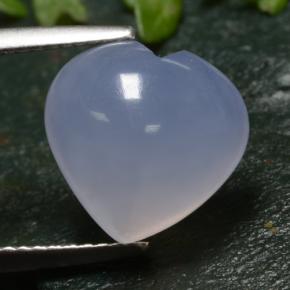 Calcédoine bleue naturelle forme de coeur, 5,51 ct, translucide