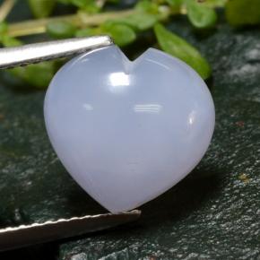 Calcédoine violet naturelle forme de coeur, 4,07 ct, translucide