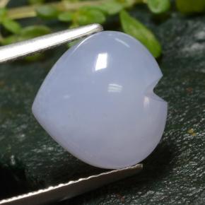 Calcédoine violet naturelle forme de coeur, 4,07 ct, translucide