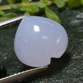 Calcédoine violet naturelle forme de coeur, 4,07 ct, translucide