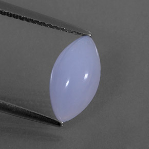 Calcédoine bleue naturelle marquise, 1,88 ct, translucide