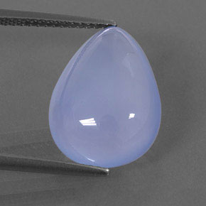Calcédoine bleue naturelle en forme de poire, 7,82 ct, transparent