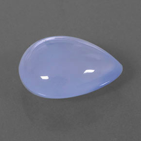 Calcédoine bleue naturelle en forme de poire, 7,82 ct, transparent