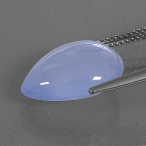Calcédoine bleue naturelle en forme de poire, 7,82 ct, transparent
