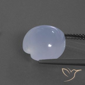 Calcédoine Violet clair bleuâtre naturelle Cœur, 6.46 ct, Transparent / Translucide