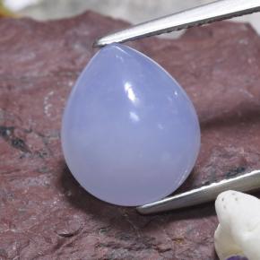 Calcédoine bleue naturelle en forme de poire, 5,82 ct, translucide