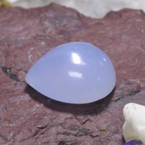 Calcédoine bleue naturelle en forme de poire, 5,82 ct, translucide
