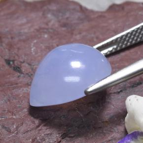 Calcédoine bleue naturelle en forme de poire, 5,82 ct, translucide