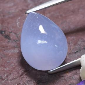 Calcédoine bleue naturelle en forme de poire, 5,62 ct, translucide