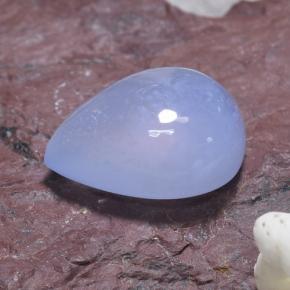 Calcédoine bleue naturelle en forme de poire, 5,62 ct, translucide