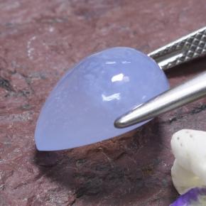Calcédoine bleue naturelle en forme de poire, 5,62 ct, translucide