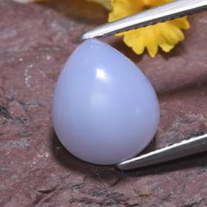 Calcédoine bleue naturelle en forme de poire, 3,68 ct, translucide