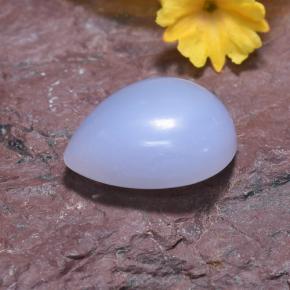 Calcédoine bleue naturelle en forme de poire, 3,68 ct, translucide