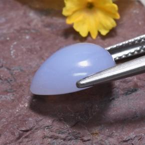 Calcédoine bleue naturelle en forme de poire, 3,68 ct, translucide