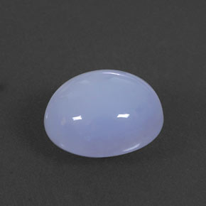 Calcédoine bleue naturelle coupe ovale, 5,86 ct, translucide