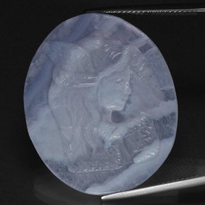 Calcédoine bleue naturelle transparent, 37,65 ct, transparent / translucide