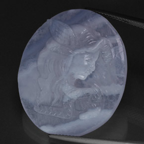 Calcédoine bleue naturelle transparent, 37,65 ct, transparent / translucide