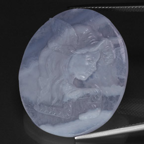 Calcédoine bleue naturelle transparent, 37,65 ct, transparent / translucide