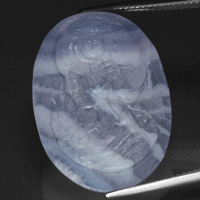 Calcédoine bleue naturelle transparent, 24,09 ct, transparent / translucide