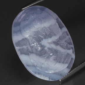 Calcédoine bleue naturelle transparent, 24,09 ct, transparent / translucide