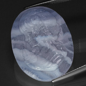 Calcédoine bleue naturelle transparent, 24,09 ct, transparent / translucide