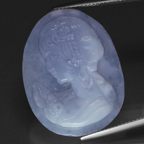 Calcédoine bleue naturelle transparent, 28,00 ct, transparent / translucide