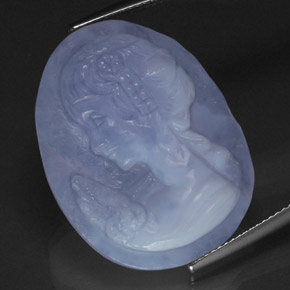 Calcédoine bleue naturelle transparent, 28,00 ct, transparent / translucide