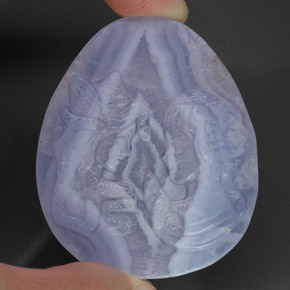 Calcédoine bleue naturelle transparent, 121,20 ct, transparent / translucide