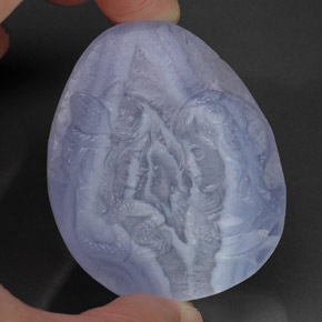 Calcédoine bleue naturelle transparent, 121,20 ct, transparent / translucide