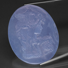 Calcédoine bleue naturelle transparent, 53,37 ct, transparent / translucide