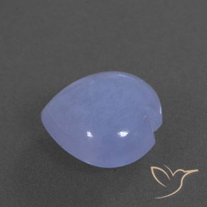 Calcédoine Violet Bleu naturelle Cœur, 3.63 ct, Transparent / Translucide