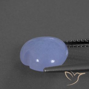 Calcédoine Violet Bleu naturelle Cœur, 3.63 ct, Transparent / Translucide