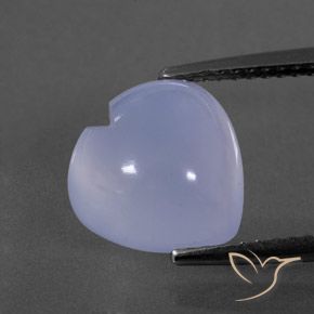 3.82ct Naturel Violet clair bleuâtre Calcédoine, Cœur, Transparent / Translucide